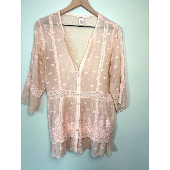 Sundance Misty Dreams Silk and Crochet Lace Tunic - Picture 2 of 8